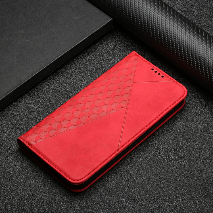 For iPhone 11 Pro Diamond Pattern Splicing Skin Feel Magnetic Horizontal Flip Leather Case with Card Slots & Holder & Wallet (Red) - iPhone 11 Pro Cases by buy2fix | Online Shopping UK | buy2fix