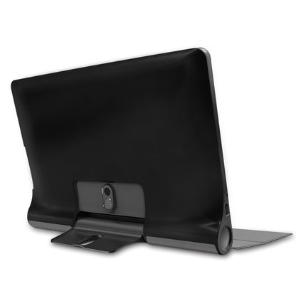 For Lenovo Yoga Smart Tab Custer Texture Horizontal Flip Leather Case with Two-folding Holder(Grey) - Lenovo by buy2fix | Online Shopping UK | buy2fix