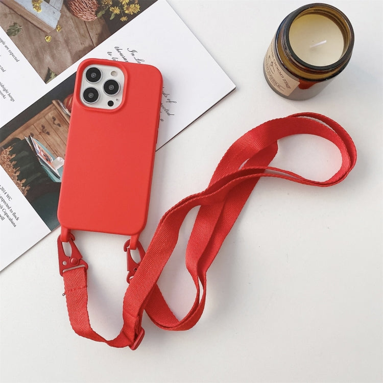 For iPhone 11 Pro Max Elastic Silicone Protective Case with Wide Neck Lanyard (Red) - iPhone 11 Pro Max Cases by buy2fix | Online Shopping UK | buy2fix