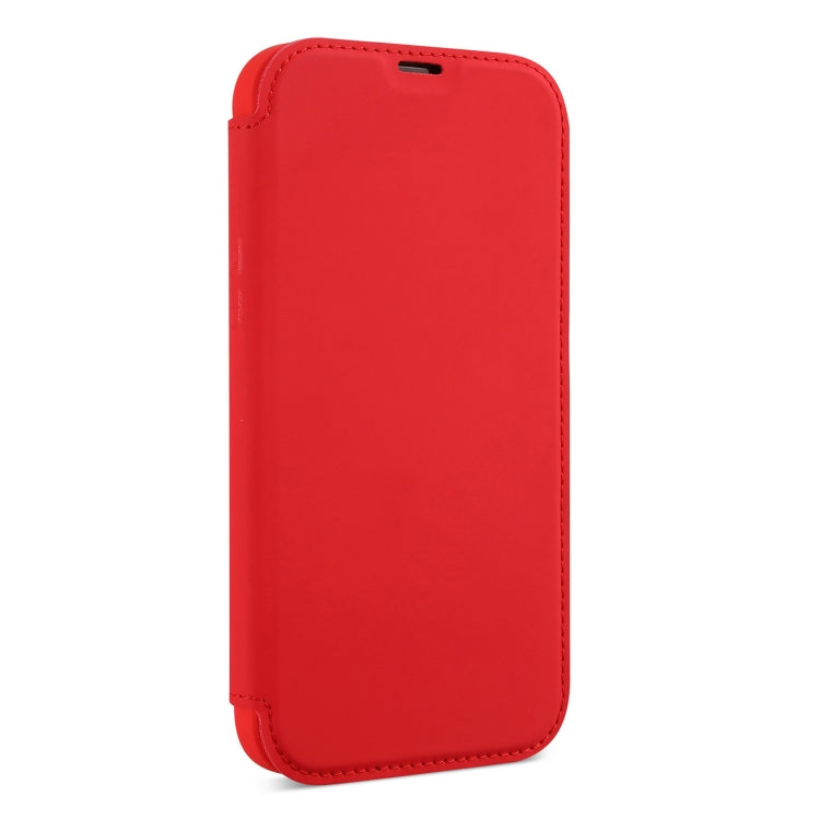 For iPhone 13 Pro Skin Feel Horizontal Flip PU Leather Case with Holder & Card Slot (Red) - iPhone 13 Pro Cases by buy2fix | Online Shopping UK | buy2fix