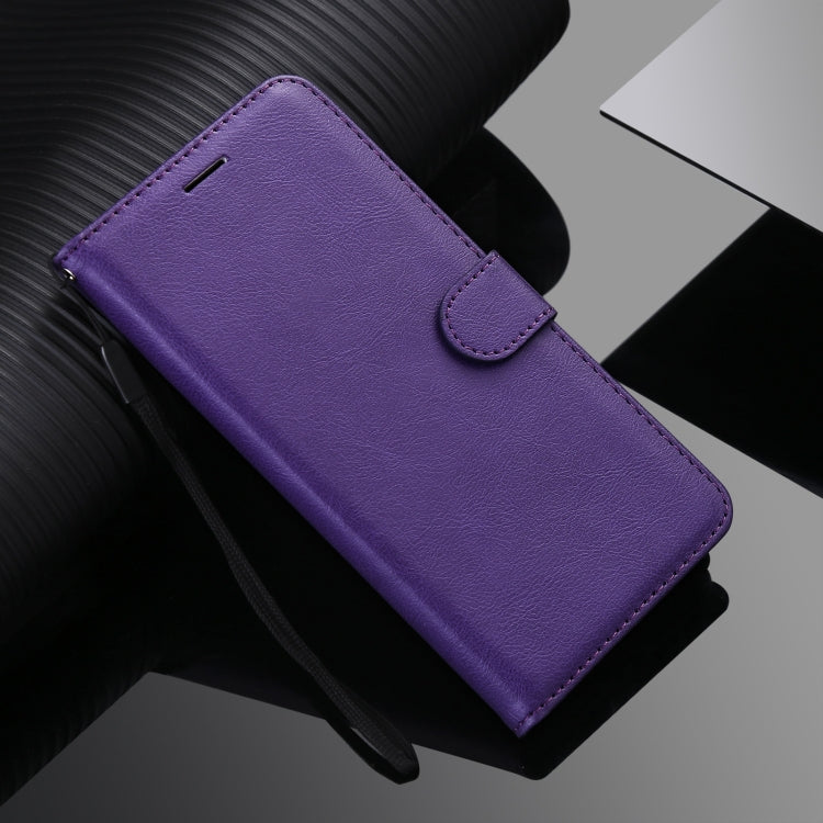 For iPhone 13 mini Pure Color Horizontal Flip Leather Case with Holder & Card Slots & Wallet & Lanyard (Purple) - iPhone 13 mini Cases by buy2fix | Online Shopping UK | buy2fix