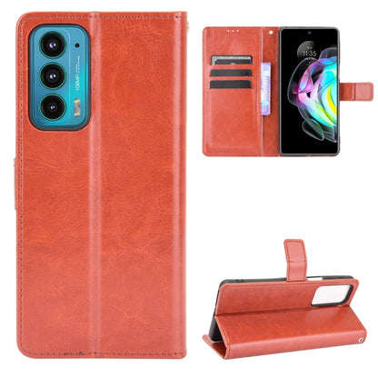 For Motorola Edge 20 Crazy Horse Texture Horizontal Flip Leather Case with Holder & Card Slots & Lanyard(Brown) - Motorola Cases by buy2fix | Online Shopping UK | buy2fix