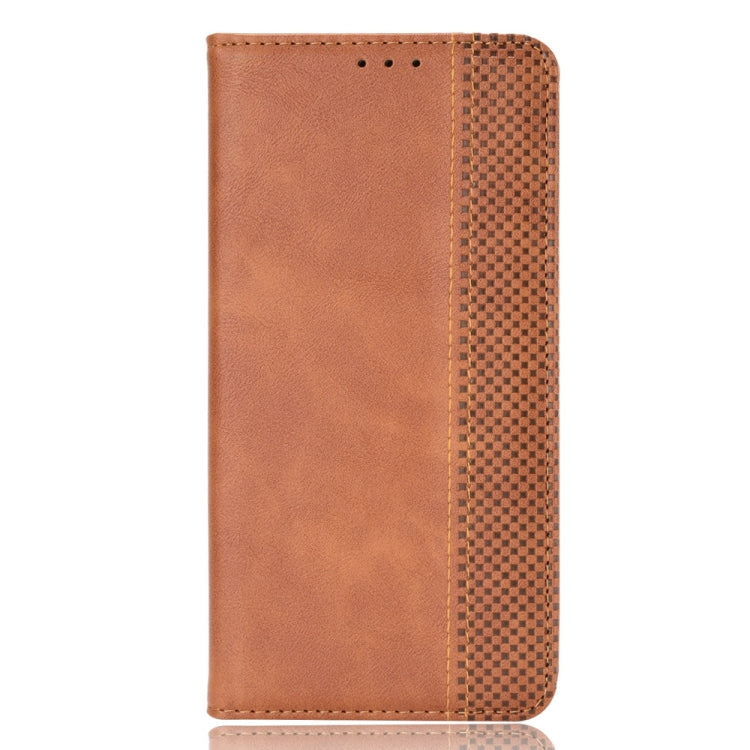 For OPPO Realme C21Y Magnetic Buckle Retro Pattern Horizontal Flip Leather Case with Holder & Card Slot & Wallet(Brown) - Realme Cases by buy2fix | Online Shopping UK | buy2fix
