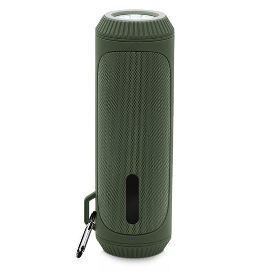 NewRixing NR-4016A TWS Outdoor Splashproof Bluetooth Speaker with Carabiner Handle & SOS Flashlight(Green) - Desktop Speaker by NewRixing | Online Shopping UK | buy2fix