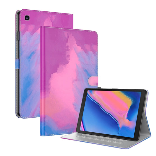 For Samsung Galaxy Tab A 8.0 2019 T290 / T295 / T297 Voltage Watercolor Pattern Skin Feel Magnetic Horizontal Flip PU Leather Case with Holder & Card Slots & Photo Frame(Purple Red) - Other Galaxy Tab PC by buy2fix | Online Shopping UK | buy2fix