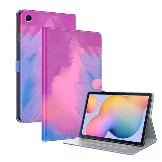 For Samsung Galaxy Tab S6 Lite 10.4 inch P610 / P615 Voltage Watercolor Pattern Skin Feel Magnetic Horizontal Flip PU Leather Case with Holder & Card Slots & Photo Frame & Sleep / Wake-up Function(Purple Red) - Tab S6 Lite P610 / P615 by buy2fix | Online Shopping UK | buy2fix