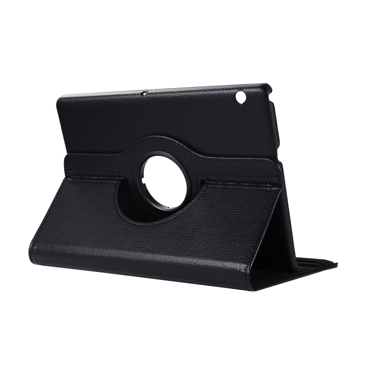 For Huawei MediaPad T3 10 Litchi Texture Horizontal Flip 360 Degrees Rotation Leather Case with Holder(Black) - Huawei by buy2fix | Online Shopping UK | buy2fix