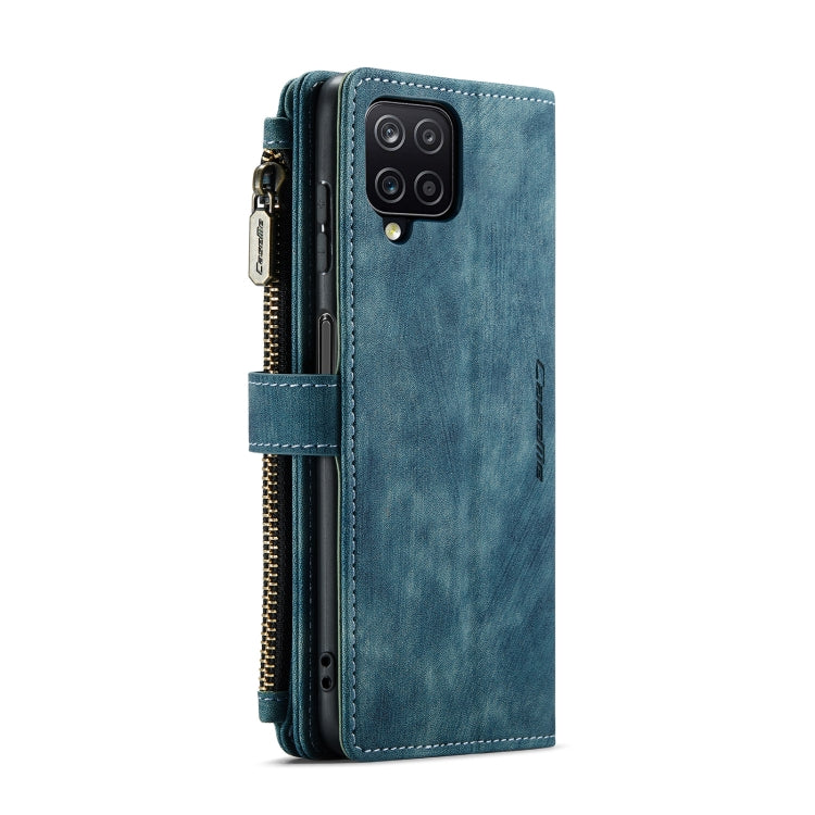 For Samsung Galaxy A12 CaseMe-C30 PU + TPU Multifunctional Horizontal Flip Leather Case with Holder & Card Slot & Wallet & Zipper Pocket(Blue) - Galaxy Phone Cases by CaseMe | Online Shopping UK | buy2fix