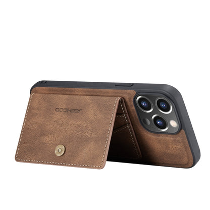 For iPhone 13 Pro Max JEEHOOD Retro Magnetic Detachable Protective Case with Wallet & Card Slot & Holder (Brown) - iPhone 13 Pro Max Cases by JEEHOOD | Online Shopping UK | buy2fix