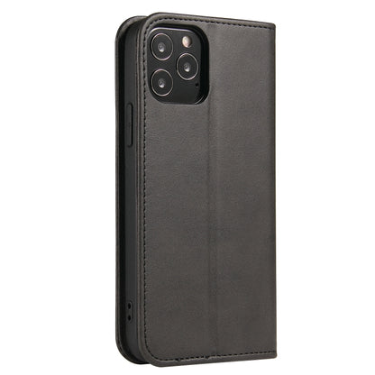 For iPhone 12 / 12 Pro Calf Texture Magnetic Horizontal Flip Leather Case with Holder & Card Slots & Wallet(Black) - iPhone 12 / 12 Pro Cases by buy2fix | Online Shopping UK | buy2fix