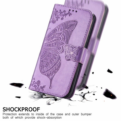 For Blackview A100 Butterfly Love Flower Embossed Horizontal Flip Leather Case with Holder & Card Slots & Wallet & Lanyard(Light Purple) - More Brand by buy2fix | Online Shopping UK | buy2fix