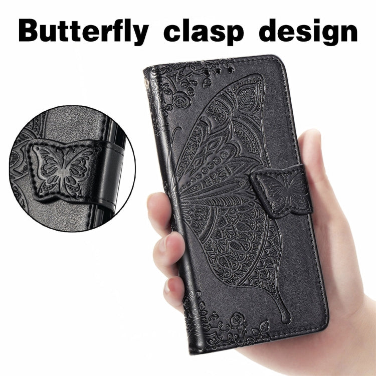 For Motorola Moto Edge 20 Lite Butterfly Love Flower Embossed Horizontal Flip Leather Case with Holder & Card Slots & Wallet & Lanyard(Black) - Motorola Cases by buy2fix | Online Shopping UK | buy2fix