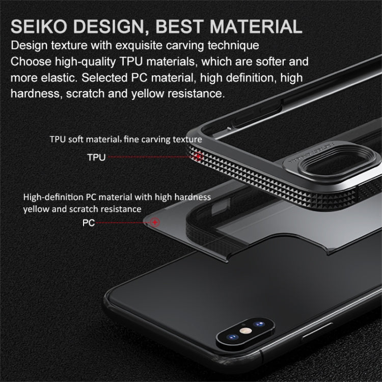 For iPhone X / XS MG Series Carbon Fiber TPU + Clear PC Four-corner Airbag Shockproof Case(White) - More iPhone Cases by buy2fix | Online Shopping UK | buy2fix