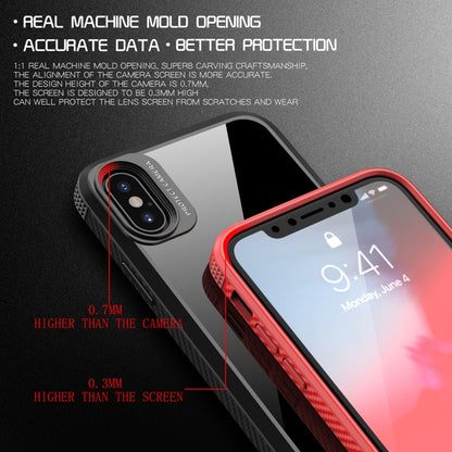 For iPhone XR MG Series Carbon Fiber TPU + Clear PC Four-corner Airbag Shockproof Case(Black) - More iPhone Cases by buy2fix | Online Shopping UK | buy2fix