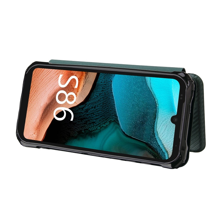 For Doogee S86 / S86 Pro Carbon Fiber Texture Horizontal Flip TPU + PC + PU Leather Case with Card Slot(Green) - More Brand by buy2fix | Online Shopping UK | buy2fix