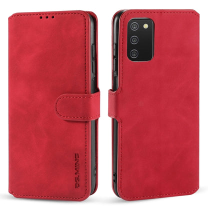 For Samsung Galaxy A03s 166mm DG.MING Retro Oil Side Horizontal Flip Leather Case with Holder & Card Slots & Wallet(Red) - Galaxy Phone Cases by DG.MING | Online Shopping UK | buy2fix