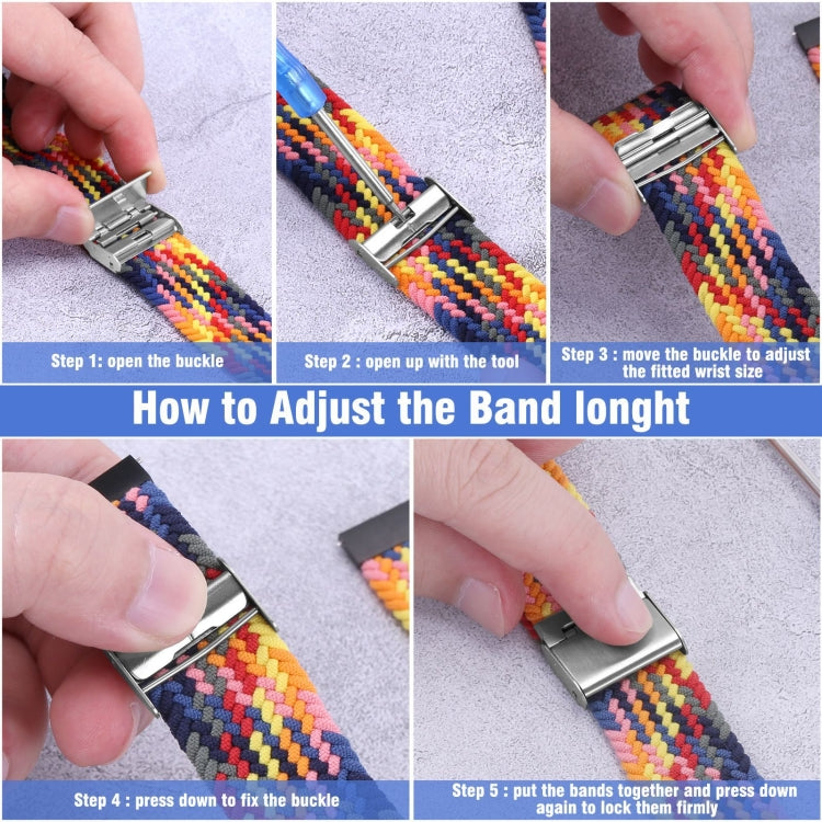 22mm Universal Metal Buckle Nylon Braided Watch Band(Tehran) - 22mm Bands by buy2fix | Online Shopping UK | buy2fix