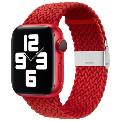 Nylon Braid One Buckle Watch Band For Apple Watch Series 9&8&7 41mm / SE 3&SE 2&6&SE&5&4 40mm / 3&2&1 38mm(Red) - Watch Bands by buy2fix | Online Shopping UK | buy2fix