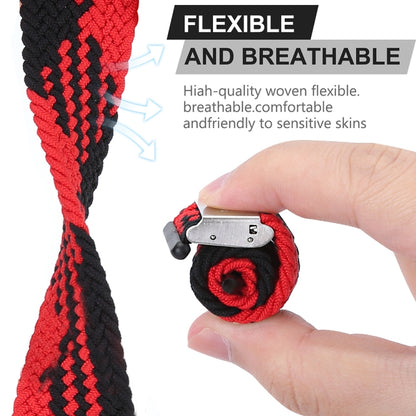 Nylon Braid One Buckle Watch Band For Apple Watch Ultra 49mm&Watch Ultra 2 49mm / Series 9&8&7 45mm / SE 3&SE 2&6&SE&5&4 44mm / 3&2&1 42mm(Strawberry Red) - Watch Bands by buy2fix | Online Shopping UK | buy2fix