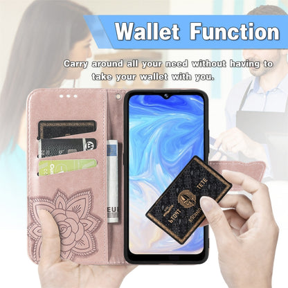 For DOOGEE N40 Pro Butterfly Love Flowers Embossed Horizontal Flip Leather Case with Holder & Card Slots & Wallet & Lanyard(Rose Gold) - More Brand by buy2fix | Online Shopping UK | buy2fix