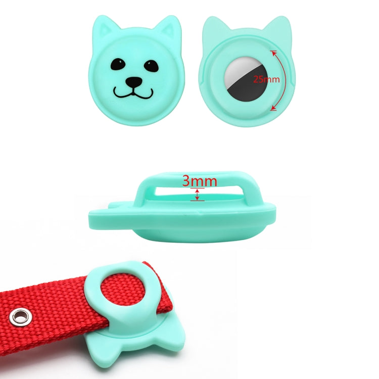 Naughty Smiley Cute Cartoon Pet Collar Anti-lost Tracker Silicone Case For AirTag(Black) - Pet Series by Mutural | Online Shopping UK | buy2fix