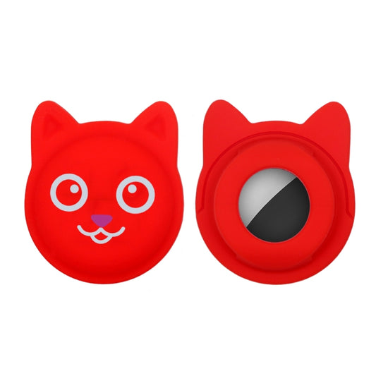 Hanhan Smiley Cute Cartoon Pet Collar Anti-lost Tracker Silicone Case For AirTag(Red) - Pet Series by Mutural | Online Shopping UK | buy2fix