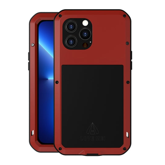 For iPhone 13 Pro Max LOVE MEI Metal Shockproof Life Waterproof Dustproof Protective Phone Case (Red) - iPhone 13 Pro Max Cases by LOVE MEI | Online Shopping UK | buy2fix