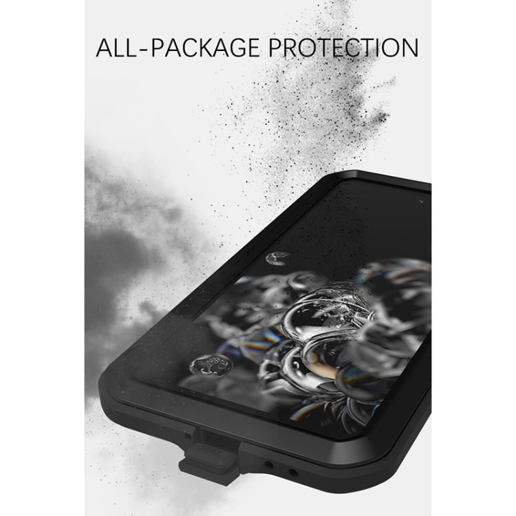 For Samsung Galaxy S21 FE LOVE MEI Metal Shockproof Waterproof Dustproof Protective Phone Case with Glass(Black) - Galaxy Phone Cases by LOVE MEI | Online Shopping UK | buy2fix