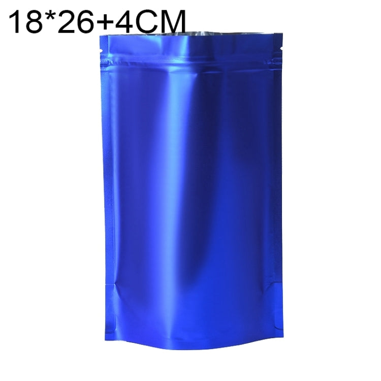 100 PCS/Set Matte Aluminum Foil Snack Stand-up Pouch, Size:18x26+4cm(Blue) - Preservation Supplies by buy2fix | Online Shopping UK | buy2fix