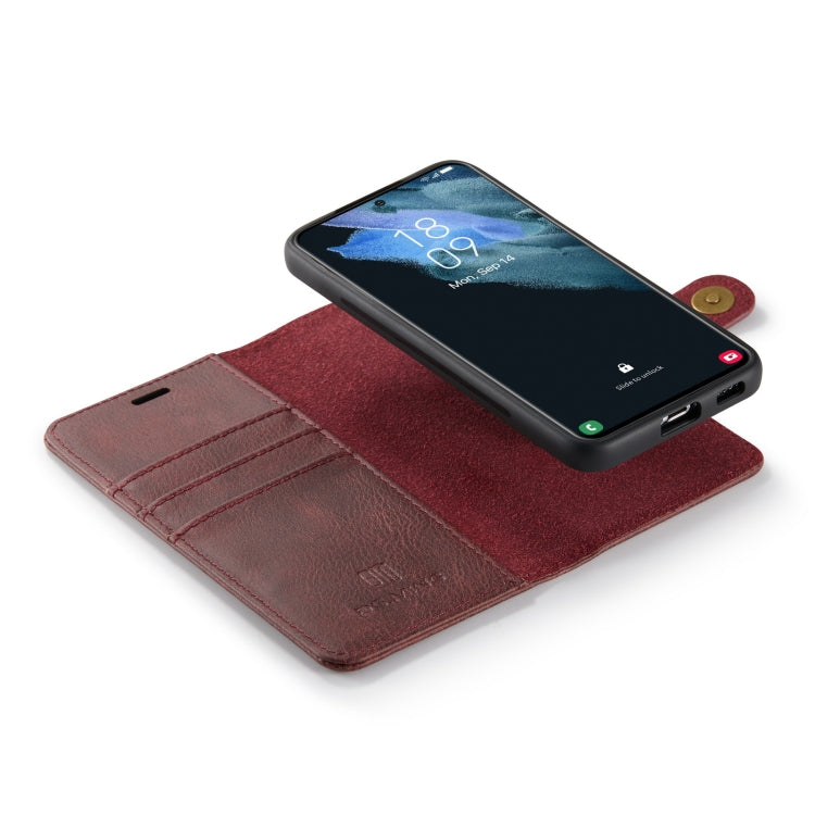 For Samsung Galaxy S22 5G DG.MING Crazy Horse Texture Detachable Magnetic Leather Phone Case(Red) - Galaxy S22 5G Cases by DG.MING | Online Shopping UK | buy2fix