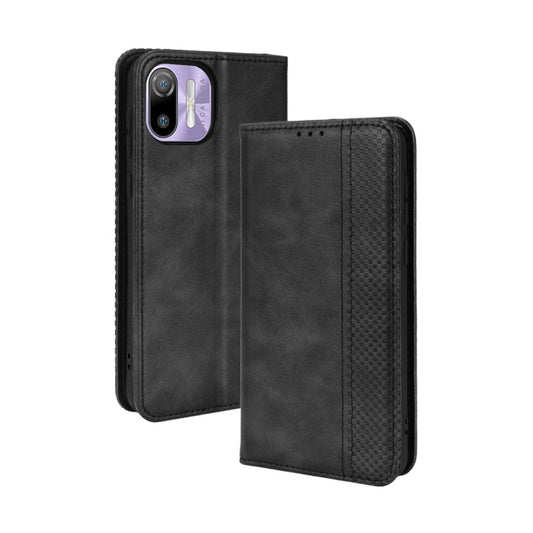 For Ulefone Note 6 / Note 6P Magnetic Buckle Retro Texture Leather Case(Black) - Ulefone Cases by buy2fix | Online Shopping UK | buy2fix