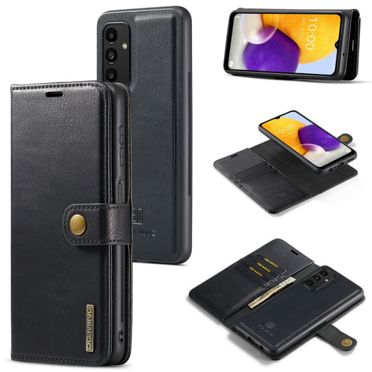 For Samsung Galaxy A13 4G DG.MING Crazy Horse Texture Detachable Magnetic Leather Phone Case(Black) - Galaxy Phone Cases by DG.MING | Online Shopping UK | buy2fix