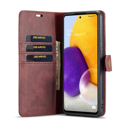 For Samsung Galaxy A73 5G DG.MING Crazy Horse Texture Detachable Magnetic Leather Phone Case(Red) - Galaxy Phone Cases by DG.MING | Online Shopping UK | buy2fix