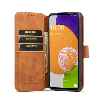 For Samsung Galaxy A53 5G DG.MING Retro Oil Side Horizontal Flip Leather Case with Holder & Card Slots & Wallet(Brown) - Galaxy Phone Cases by DG.MING | Online Shopping UK | buy2fix