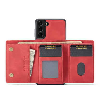 For Samsung Galaxy S22 5G DG.MING M1 Series 3-Fold Multi Card Wallet Phone Case(Red) - Galaxy S22 5G Cases by DG.MING | Online Shopping UK | buy2fix