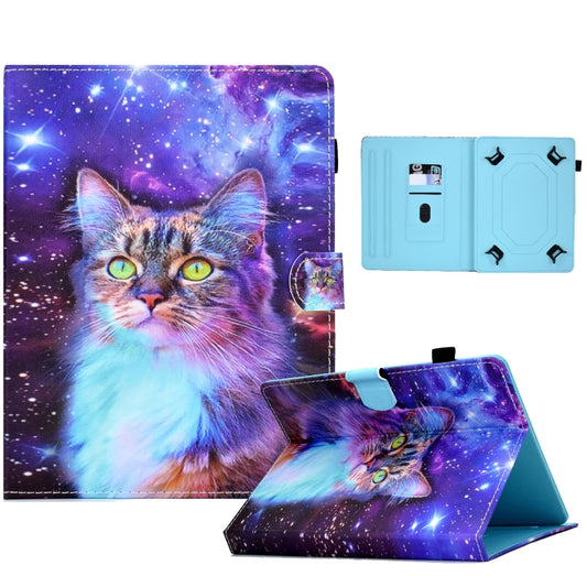 For 10 inch Tablet Electric Pressed TPU Leather Tablet Case(Star Cat) - 10 - 11 inch by buy2fix | Online Shopping UK | buy2fix