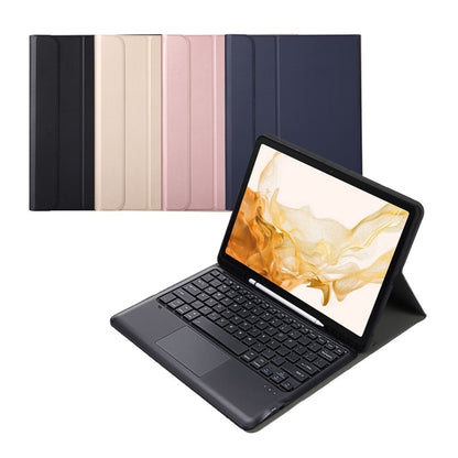 A800B-A Split Bluetooth Keyboard Leather Case with Holder & Pen Slot & Touchpad For Samsung Galaxy Tab S8+ X800(Gold) - Samsung Keyboard by buy2fix | Online Shopping UK | buy2fix