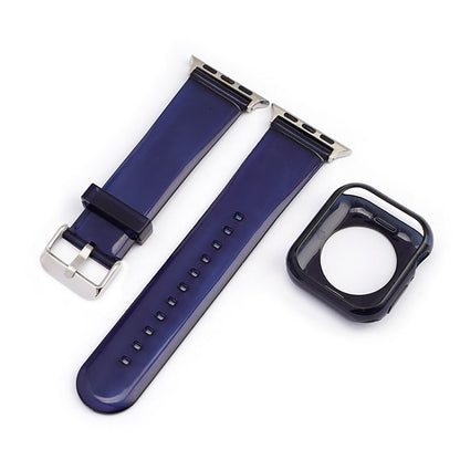 Jelly Watch Band + Case For Apple Watch Ultra 49mm&Watch Ultra 2 49mm / Series 9&8&7 45mm / SE 3&SE 2&6&SE&5&4 44mm / 3&2&1 42mm(Royal Blue) - Watch Bands by buy2fix | Online Shopping UK | buy2fix