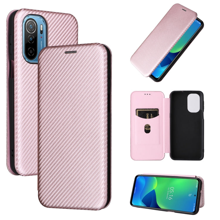 For Ulefone Note 13P Carbon Fiber Texture Horizontal Flip PU Phone Case(Pink) - Ulefone Cases by buy2fix | Online Shopping UK | buy2fix