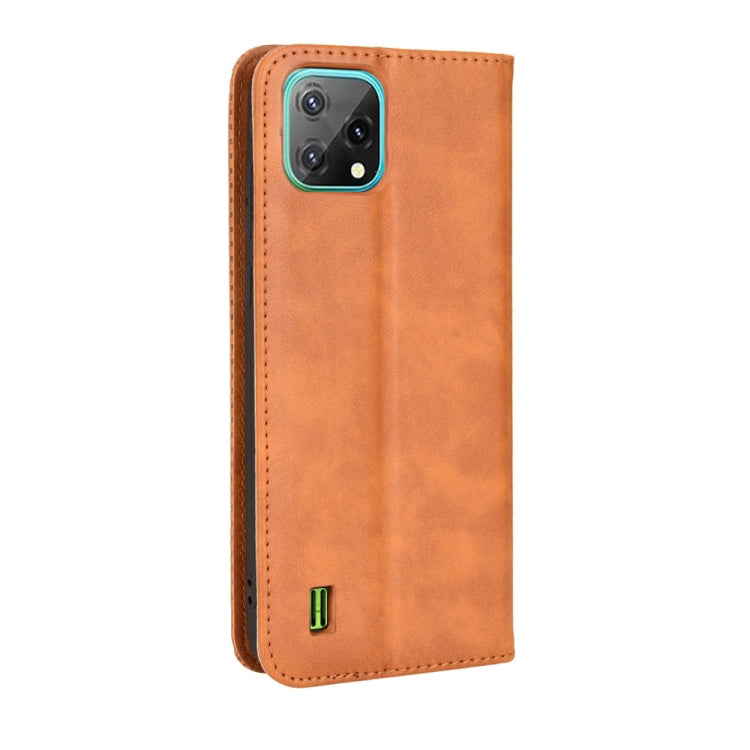 For Blackview A55 Magnetic Buckle Retro Crazy Horse Leather Phone Case(Brown) - More Brand by buy2fix | Online Shopping UK | buy2fix