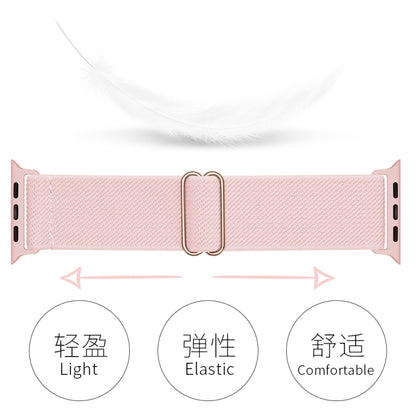 Polyester Nylon Watch Band For Apple Watch Ultra 49mm&Watch Ultra 2 49mm / Series 9&8&7 45mm / SE 3&SE 2&6&SE&5&4 44mm / 3&2&1 42mm(Pink Sand) - Watch Bands by buy2fix | Online Shopping UK | buy2fix