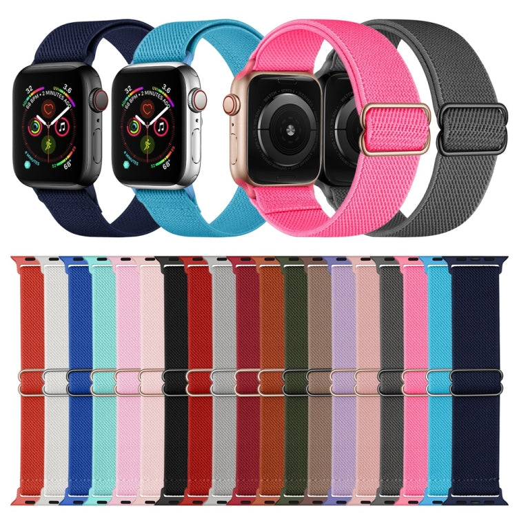 Polyester Nylon Watch Band For Apple Watch Ultra 49mm&Watch Ultra 2 49mm / Series 9&8&7 45mm / SE 3&SE 2&6&SE&5&4 44mm / 3&2&1 42mm(Peach Red) - Watch Bands by buy2fix | Online Shopping UK | buy2fix