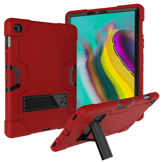 For Galaxy Tab S5e T720 Contrast Color Silicone + PC Combination Case with Holder(Red + Black) - Tab S5E 10.5 T720 / T725 by buy2fix | Online Shopping UK | buy2fix