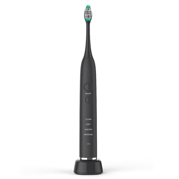 USB Charging Adults Electric Sonic Toothbrush with 8 Brush Heads(Black) - Toothbrushes by buy2fix | Online Shopping UK | buy2fix