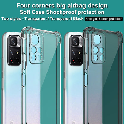 For Xiaomi Redmi Note 11 5G / Note 11T 5G Global / Poco M4 Pro 5G / Note 11S 5G Global imak TPU Phone Case with Screen Protector(Transparent Black) - Xiaomi Cases by imak | Online Shopping UK | buy2fix