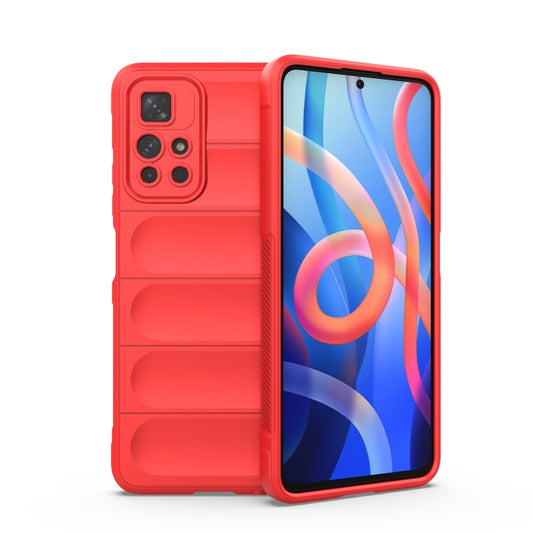 For Xiaomi Redmi Note 11 5G Chinese Version Magic Shield TPU + Flannel Phone Case(Red) - Xiaomi Cases by buy2fix | Online Shopping UK | buy2fix