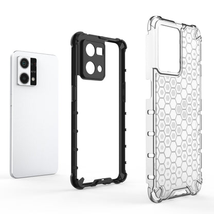 For OPPO Reno7 4G Shockproof Honeycomb PC + TPU Phone Case(White) - OPPO Cases by buy2fix | Online Shopping UK | buy2fix