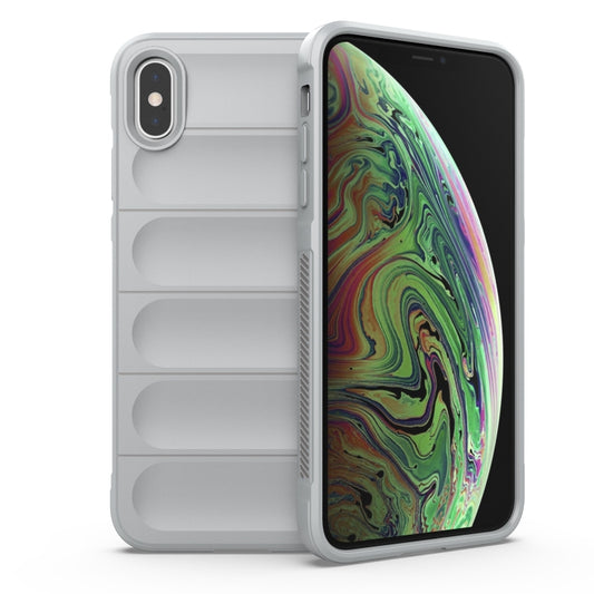 For iPhone X / XS Magic Shield TPU + Flannel Phone Case(Grey) - More iPhone Cases by buy2fix | Online Shopping UK | buy2fix