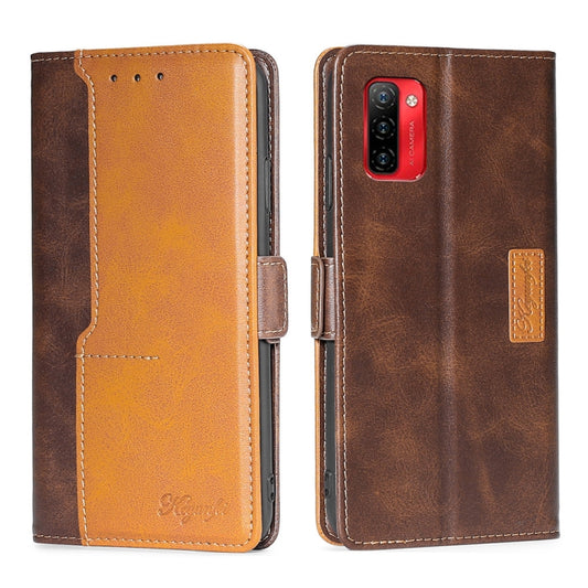 For Ulefone Note 12P Contrast Color Side Buckle Leather Phone Case(Dark Brown + Gold) - Ulefone Cases by buy2fix | Online Shopping UK | buy2fix