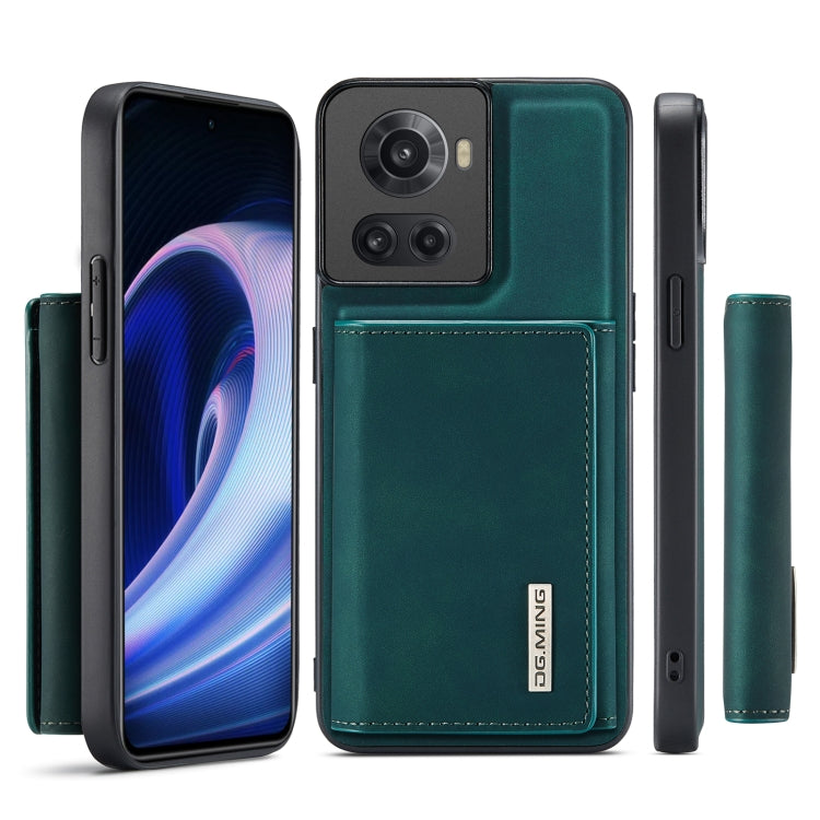 For OnePlus Ace/10R DG.MING M1 Series 3-Fold Multi Card Wallet + Magnetic Phone Case(Green) - OnePlus Cases by DG.MING | Online Shopping UK | buy2fix